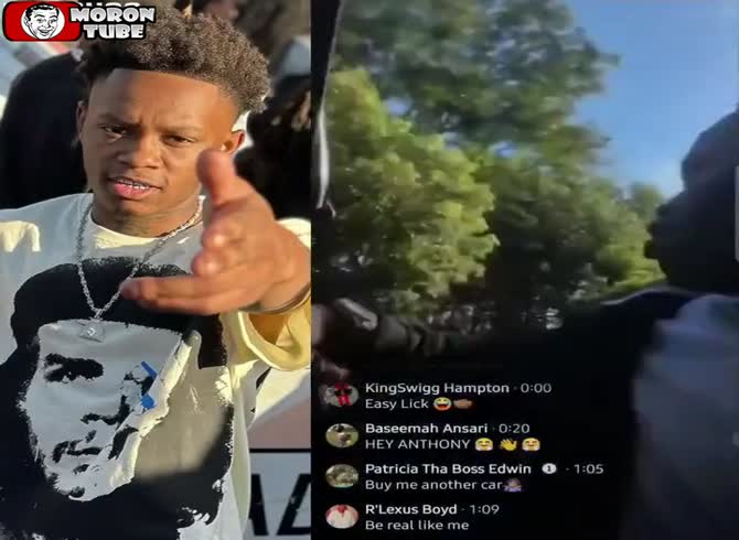 Video :A gold chain belonging to a rapper gets taken while he is performing live